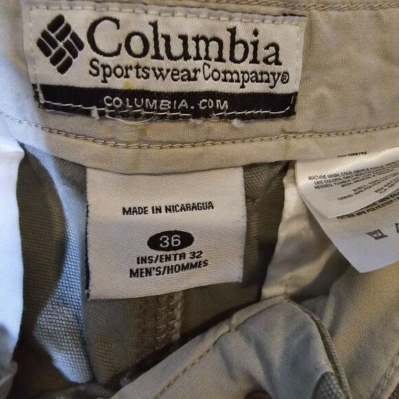 Columbia Canvas Hiking Pants‎ Size 36X32 Khaki Straight Leg - Picture 5 of 5